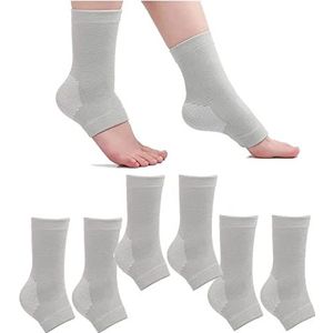 3 paar bamboe compressie sokken, bamboe anti-vermoeidheid sokken, neuropathie pijnverlichting voor het slapengaan, enkelzwelling, voor sport artritis pijnverlichting, bevorderen bloedcirculatie, Grijs, One Size