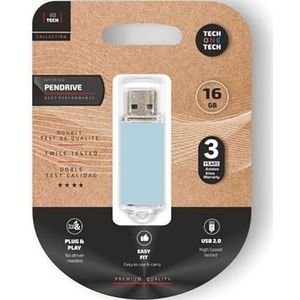 Tech One - TEC3010-16 - USB-stick - Blauw - 16 GB