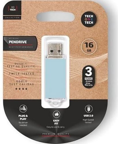 Tech One - TEC3010-16 - USB-stick - Blauw - 16 GB