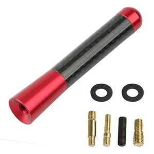 Audio- & videoantennes voor auto Universele autodakantenne van koolstofvezel, 3,5 cm, 8 cm, 12 cm, zwart, rood, blauw, kleurrijke radioantenneset, stylingaccessoires Auto-antenne(Red,8cm)