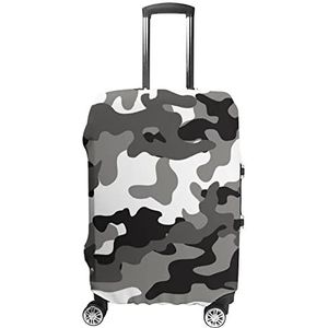 Grijze Camouflage Print Reizen Bagage Cover Wasbare Koffer Protector Past 19-32 Inch Bagage