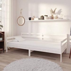 Prolenta Premium - Slaapbank met matras, massief grenenhout, wit, 90 x 200 cm
