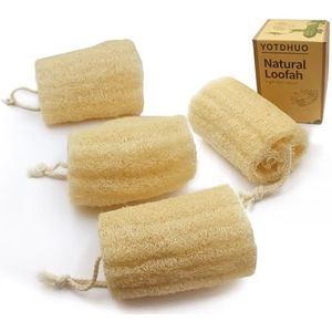 Natuurlijke Loofah Exfoliërende Body Scrubber (4,7 ""Economisch 4Pack), Echte Luffa Spons voor Vrouwen en Mannen in Douche