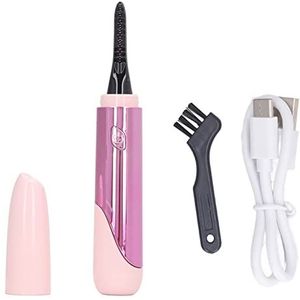 Verwarmde Wimperkruller, Langdurige Mini Siliconen Oplaadbare Wimperkruller voor Schoonheidssalon (Roze)