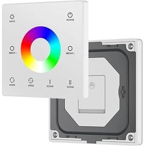 Afstandsbediening touchscreen voor wandmontage DC12V-24V CCT/RGB/RGBW/dimmer voor RGB-ledstrips (1-zone TW4-W RGBW)