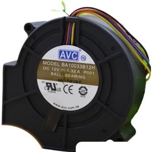97mm Blower Ventilator voor AVC BA10033B12H 12V 1.32A 9cm 9733 4-draads Dubbele Kogellagers Luchtstroom, Efficiënte Koeling