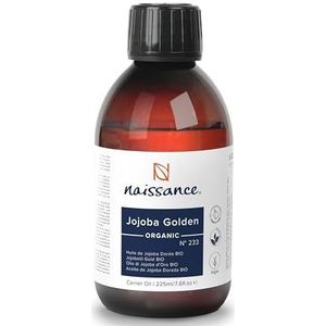 Naissance Jojoba Oil Gold Biologisch (Nr. 233) 225ml - Natuurlijk, Koud, Gedrukt, Voedzaam - voor Haar, Gezicht, Huid en Nagels