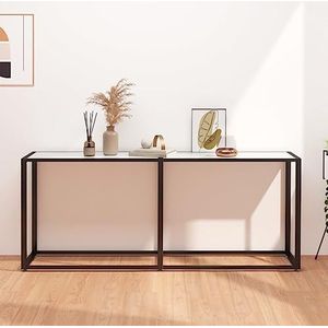 DIGBYS Console Tafel Wit Marmer 180x35x75.5cm Gehard Glas