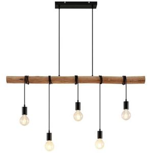 Lindby hanglamp 'Rom ' (vintage) in Hout licht uit hout o.a. voor woon-/ eetkamer - Pendellamp, hangverlichting, eettafel lamp