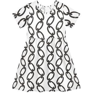LI ZHI XIN Meisjes Jurk Kinderen Zomer Korte Mouw Ronde Hals Casual Jurken Voor Leeftijd 2-8 Jaar Lange Ijzeren Ketting, Meerkleurig, 2 jaar