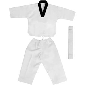 Karate vechtsportkleding Judo Gi Uniform Red Black, Black Multiple Sizes Unisex(160CM-Black)