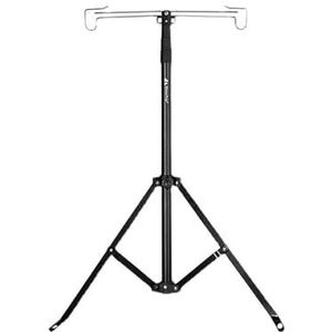 Opvouwbare infuuspaal, driepoot infuuspaal met verstelbare hoogte, telescopische vloerinfuuspaal voor kliniek, thuiszorg en reizen(Black)