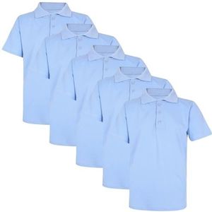 A2Z 4 Kids Jongens Polo T Shirts Plain Zomer Tank - PL Polo T Shirt Sky Blue 5 Pack 5-6