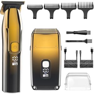Tondeuse voor mannen, 2 in 1 scheerapparaat kaal hoofd scheerapparaat elektrisch scheerapparaat scheermes voor mannen met precisie trimmer kapper scheerapparaat trimmer drievoudige messen
