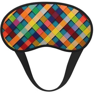 Kleurrijk geruit slaapmasker zacht comfortabel oogmasker met verstelbare riem verduistering oogslaap schaduw cover voor vrouwen meisjes mannen reizen yoga dutje ploegendienst werk