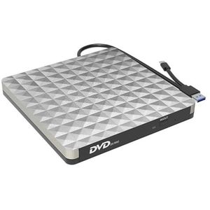 Externe DVD-brander Schrijver Recorder USB 3.0 DVD RW Optisch Station TYPE-C CD/DVD-ROM-speler Gebruiksvriendelijk(Silver)