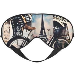 Romantische Parijs Eiffeltoren Fietsen Print Lichtgewicht Slaap Masker Ademend Lichtblokkerende Reizen Yoga Outdoor Avonturen