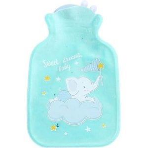 Warmwaterkruik 2 stuks buikwarmers warmwaterkruik rubberen zak leuke cartoon warme ontspannende veilige warmte koude grote pluche doek warmwaterzak warmwaterzak (N5)