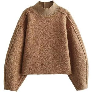 KIKIATA - Fleece Sweatshirt - Kaki - Casual Coltrui - Oversized