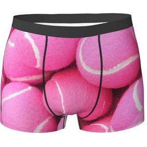 ZJYAGZX Heldere rode tennisballen print heren boxershorts - comfortabele ondergoed trunks, ademend vochtafvoerend, Zwart, XL
