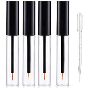 10 stuks 10 ml lege eyeliner buizen navulbaar plastic cosmetica met zwarte dop draagbare doe-het-zelf eyeliner container voor thuis en op reis, doe-het-zelf make-up tool