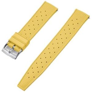 Tropische fluor rubberen horlogeband 18 mm 20 mm 22 mm vervanging geschikt for Seiko SRP777J1 horlogeband duiken waterdichte armband FKM riem (Color : Yellow Silver, Size : 20mm)