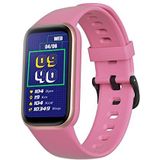 SMARTY2.0 - Smartwatch SW042 - hartslag-, druk- en zuurstofbewaking, sportmodus, waterbestendigheid IP68 - siliconen band - afmetingen 43 x 25 x 11 mm, Roze, Standard, Modern