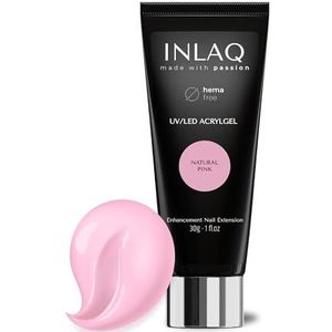 INLAQ® Acryl Gel Nagelgel voor Nagelverlenging – Acryl Polyacrylgel Polygel Verdikking Verbetering Building Natuurlijke Look Verdikkende Builder Versterking Nagel Nail Art – Pink 30ml