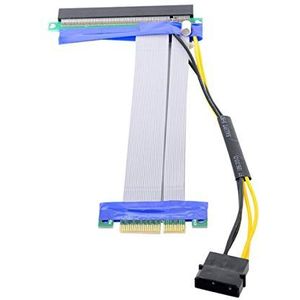 cablecc PCI-E Express 4X naar 16x Flexkabel Extender Converter Riser Card Adapter met 4-polige Power 15cm