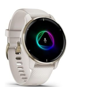 Garmin Venu 2 Plus Health Smartwatch - Amoled touchscreen - spraakbesturing - 9 dagen batterij - Ivory / Cream Gold