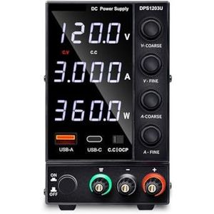 Tafelvoeding van laboratoriumkwaliteit, DC Voeding Verstelbare Lab Bench Stroombron 30V 10A 60V 5A Spanningsregelaar Stabilizer Switching Supply Eenvoudig in te stellen en te gebruiken(DPS1203U)