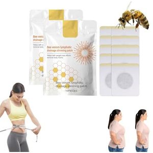 Afslankpleister met bijengif, lymfedrainage, lymfatische patches, natuurlijke en veilige oplossing voor vrouwen en mannen, 2 stuks