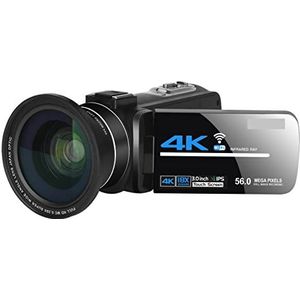 Videocamera Camcorder 4K 56MP Video Camera Camcorder Vlogging Camera Digital Vlogging Camera With 3.0 Inch HD Touch Screen/Night Vision/Wifi External Microphone Multifunctionele vlogcamera(No SD Card,