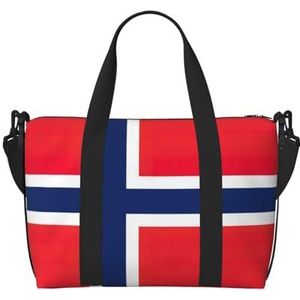 XTYGETY Noorse Vlag Rits Tote Tassen Voor Vrouwen Ruime Reistas Voor Weekend Getaways Duffle Bag Voor Mannen, Zwart, Eén maat