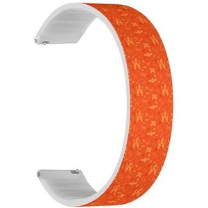 RYANUKA Solo Loop Band Compatibel met Amazfit Bip 3, Bip 3 Pro, Bip U Pro, Bip, Bip Lite, Bip S, Bip S lite, Bip U (Halloween Oranje) Quick-Release 20 mm rekbare siliconen band band accessoire,