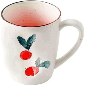 cups Vintage handgeschilderde koffiemok 350 ml grote keramische mok multifunctionele melkbeker drinkbeker for koffiemelksap koffie (Color : Red)