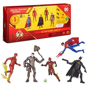 DC Comics, De Flash Ultimate Figuurset (Amazon Exclusive), 4 actiefiguren met accessoires, 4 inch verzamelbaar kinderspeelgoed voor jongens en meisjes 3+