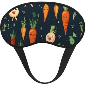 Happy Carrot Sleep Oogmasker voor Vrouwen Mannen Zacht en Comfortabel Slaapmasker Verduisterende Oogdekking voor Reizen Yoga Dutje Shift Werk