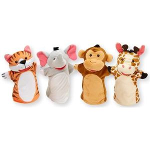Melissa & Doug Dierentuinvriendjes handpoppen | Handpoppen en poppenkasten | Zacht speelgoed | 2+ | Cadeau voor jongens en meisjes