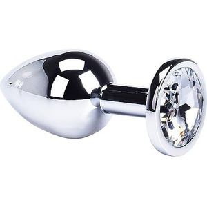 Jeweled Beginners to Expert Stainless Steel Anal ButtPlug | Anal Butt Plug Sex Toys | for Women, Men or Couples | Anal Stimulation Toy | Sex Love Games | Personal Massager (White, M)