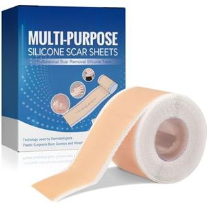 Littekenpleisters, siliconen pleister voor littekens, herbruikbare siliconen scartape, voor littekens door C-sectie operaties, brandwonden, keloïden, acne en meer (rol van 4 cm x 150 cm)