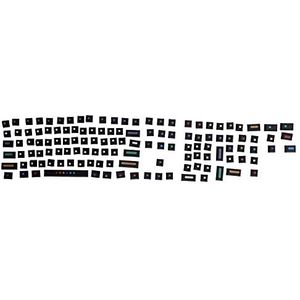 PBT Keycap, 128 Keys Dye Sublimation Unique Dot Keycap met Sleuteltrekker, ANSI Layout DIY Excellent Touch Mechanical Gaming Keyboard Keycaps Compatibel met 61/64/68/87/96/104/108(zwart)