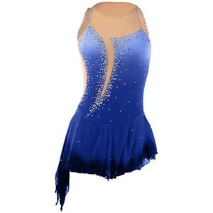 Nnnydjy Kunstschaatsjurk Voor Meisjes Vrouwen Mouwloze Schaatsprestatierok Balletwedstrijdkostuum Ritmische Gymnastiekpakjes Kristal,B,11_13Years