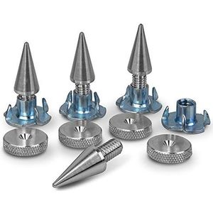 PrecisionGeek Aluminium Luidspreker Spikes/Boxen Spikes M6 L-20mm 16mm Onderleggers + Klauwmoer - 4 stuks