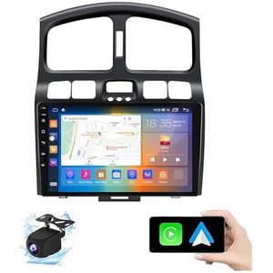 Android 13.0 2 Din Autoradio 10"" Touchscreen Auto Stereo Voor Hyundai Santa Fe 2000-2012 Met Draadloze Carplay Android Auto GPS Navigatie AHD Omgekeerd Beeld Stuurwielbediening(P1(1G+16G))