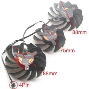 88mm 75mm DC12V 4Pin VGA-ventilator voor COLORFUL voor RTX3080 3070 3060ti 3060 iGame Ultra grafische kaart koelventilator(Black)