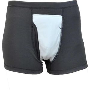Incontinentie-ondergoed for heren, katoenen incontinentieslips Lekvrije broek for urine-incontinentie, herbruikbare wasbare urine-incontinentieslip met absorberend gebied aan de voorkant (Size : Larg