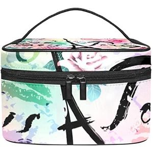 Parijs Eiffeltoren Kleurrijke Make-up Organizer Bag, Reizen Make-up Tas Organizer Case Draagbare Cosmetische Tas voor Vrouwen en Meisjes Toiletartikelen, Meerkleurig, 22.5x15x13.8cm/8.9x5.9x5.4in