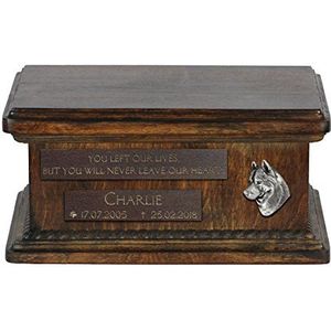 ArtDog Ltd. Siberische Husky, urn voor hondenas met opluchting en zin met uw hondennaam en -datum