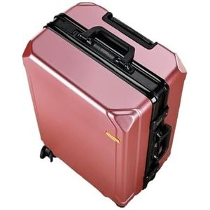 Koffer Koffer Trolleybox met aluminium frame for heren en dames 20 ""universele wielkoffer Wachtwoordkoffer (Color : Pink, Size : 24inch)